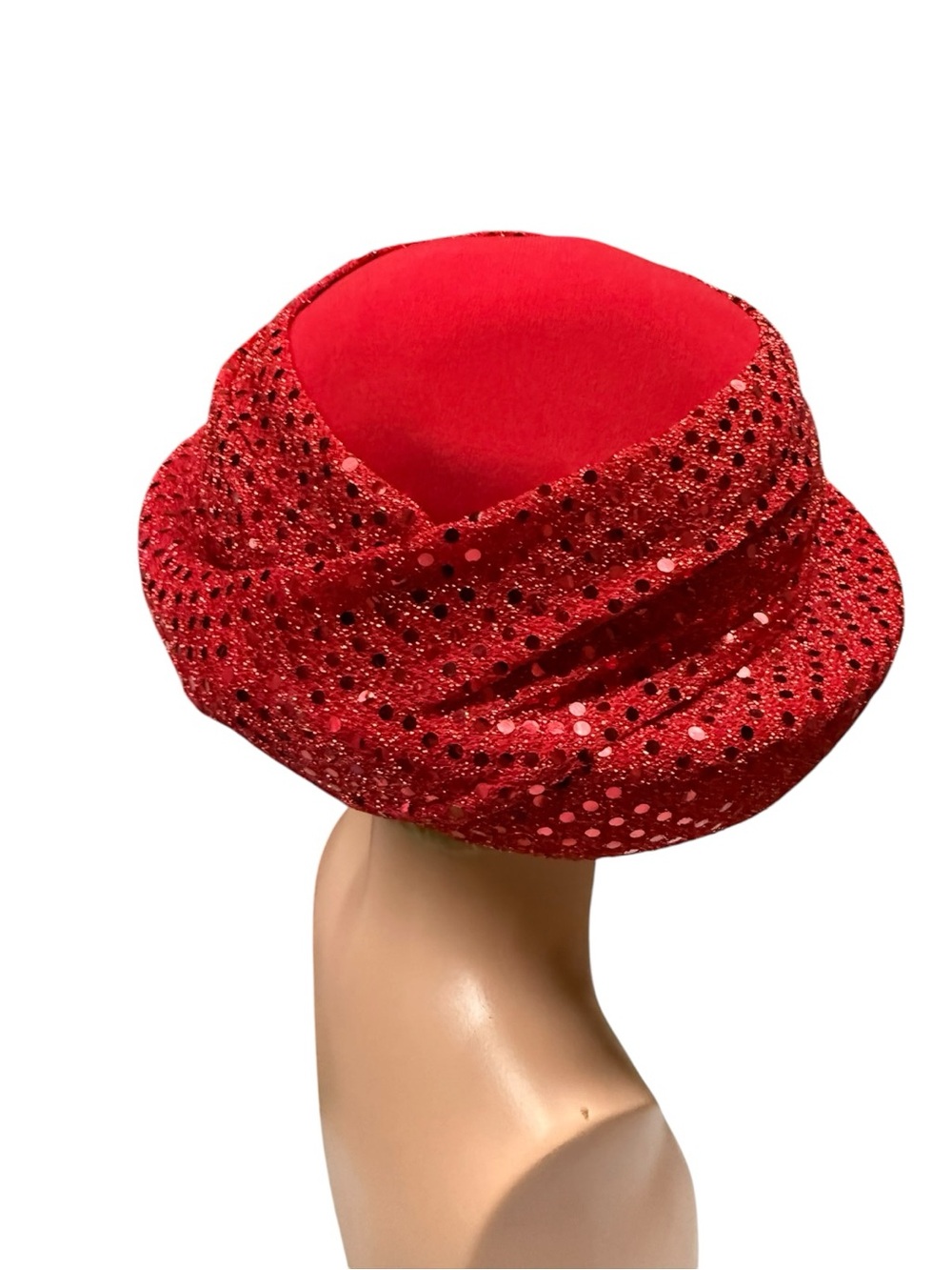 Vintage Red Sequin Women's Hat - Elegant Sparkle